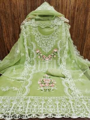 Pista Organza Silk Dress Material