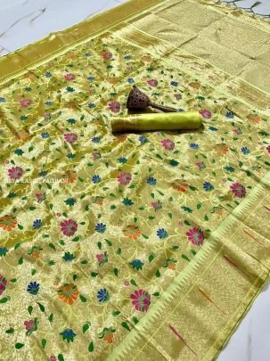 Pista Pure Soft Kanchivaram Paithani Silk Saree