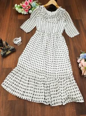 Polka Dot White Summer Special Midi Dress