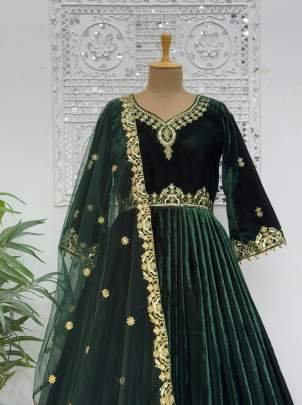 Premium And Classical Exclusive Pure Viscous Velvet Gown