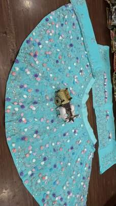 Premium And Exclusive Faux Georgette Lehenga With Designer Flower Work   Embroidery Sequins Work