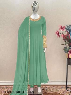 Premium Designer Light Green Anarkali Gown 