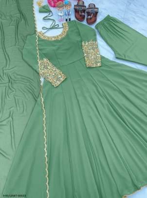 Premium Designer Light Green Anarkali Gown
