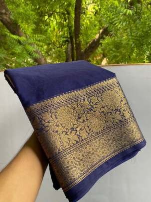 Premium Dyeable Skirt Border Saree in Banarasi Kora Organza