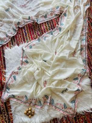 Premium Embroidery Work Pure Silky Crush Saree