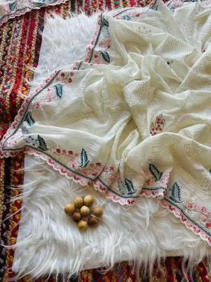 Premium Embroidery Work Pure Silky Crush Saree