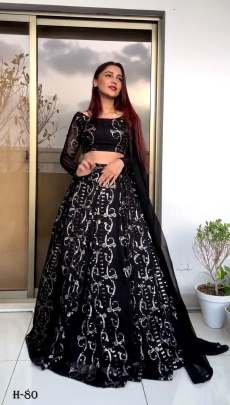 Premium Georgette Black Lehenga Choli With Dupatta