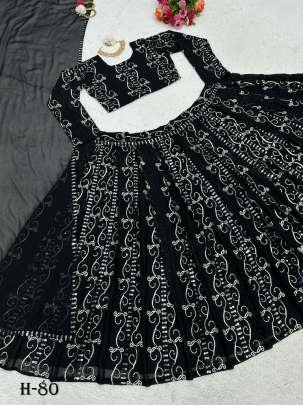 Premium Georgette Black Lehenga Choli With Dupatta