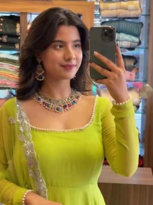 Premium Georgette Lime Color Suit Salwar Set