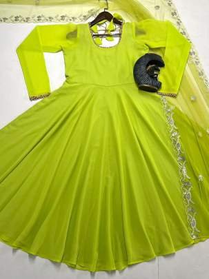 Premium Georgette Lime Color Suit Salwar Set