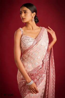 Premium Georgette Saree With Embroidery work