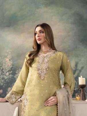 Premium New Launch Multi Work Chinon Silk Kurtis Palazo Set