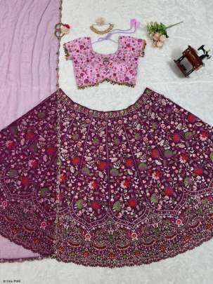Premium Pink Gorgette Lehenga Choli With Sequnce Work