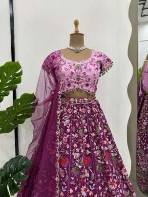 Premium Pink Gorgette Lehenga Choli With Sequnce Work