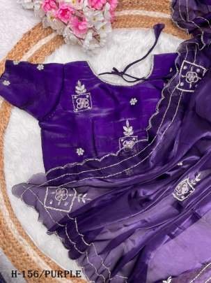 Premium PurPle Jimmy choo Saree with Khatli Cut Work