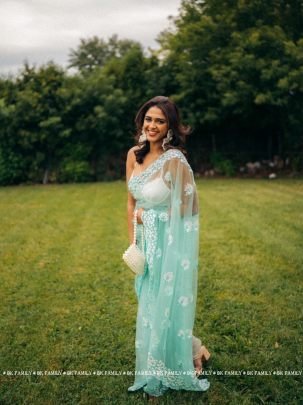 premium quality assured mono net stylish party wear saree