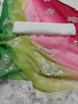 Premium Quality Georgette Padding Liza Saree with Sequence Work