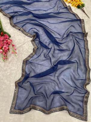 Premium Quality Organza Saree With Beautiful Multi Thread Work