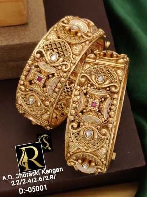 Premium Quality Pink Stone Rajwadi Bangles