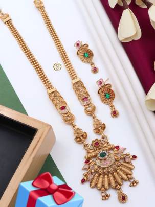 Premium Quality Rajwadi Brass Aloy Necklace Har -1