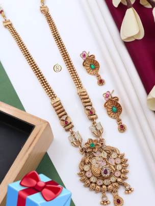 Premium Quality Rajwadi Brass Aloy Necklace Har -3
