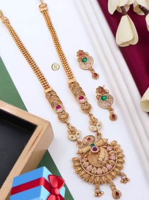 Premium Quality Rajwadi Brass Aloy Necklace Har -4
