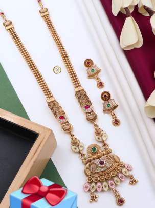 Premium Quality Rajwadi Brass Aloy Necklace Har -5