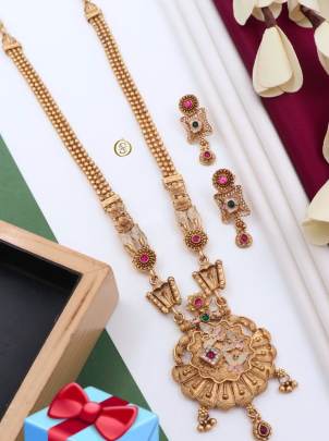 Premium Quality Rajwadi Brass Aloy Necklace Har -6