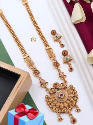 Premium Quality Rajwadi Brass Aloy Necklace Har -7
