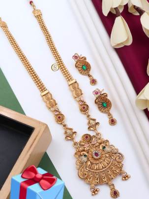 Premium Quality Rajwadi Brass Aloy Necklace Har -9