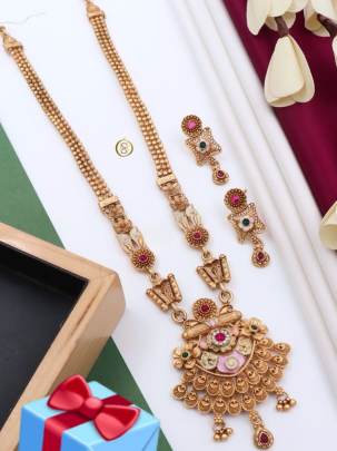 Premium Quality Rajwadi Brass Aloy Necklace Har -11