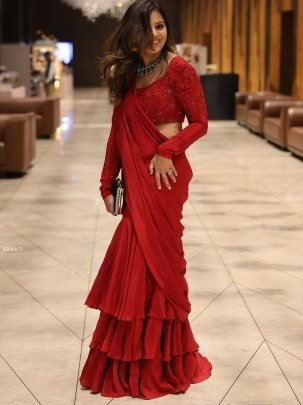 Premium Quality Red Ready to wear Lehenga  saree