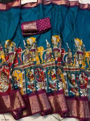 Premium Quality Silk Rama Saree and Blouse