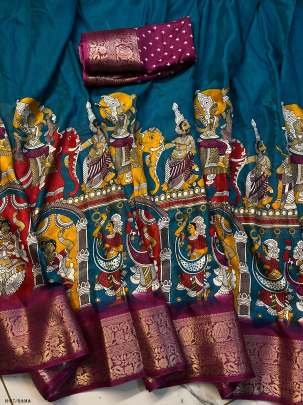 Premium Quality Silk Rama Saree and Blouse