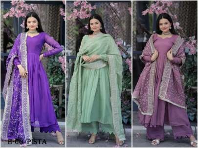 Premium Tebi Silk Pista Kurta and Pant with Dupatta