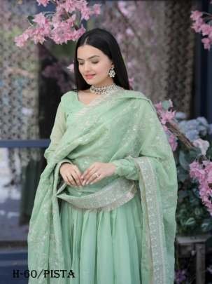 Premium Tebi Silk Pista Kurta and Pant with Dupatta