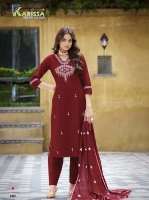Present Hiya Heavy Dabu Cotton Kurtis Set With Thread Work By Karissa Brand
