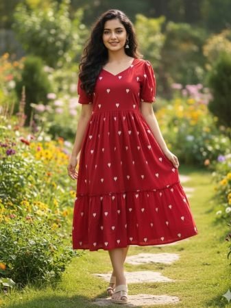 Presenting Beautiful Georgette Summer Wear  Red One Piece 