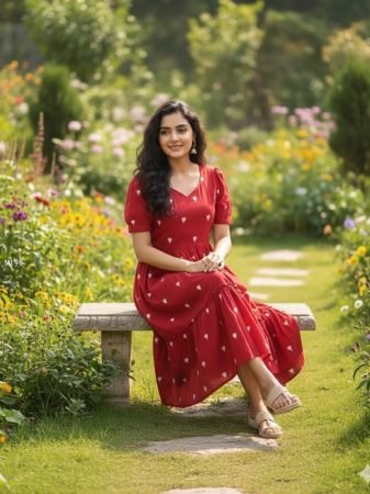 Presenting Beautiful Georgette Summer Wear  Red One Piece