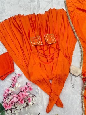 Presenting Chinon Silk Fully Stitched Anarkali Set