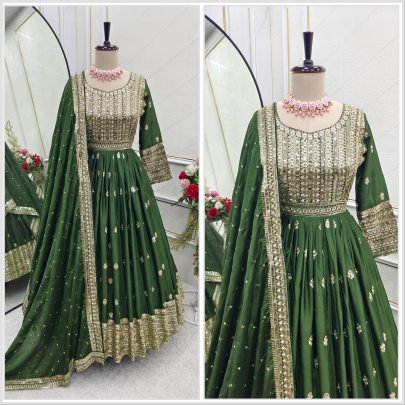 Presenting New Embroidered Mendi Rasam Gown Set