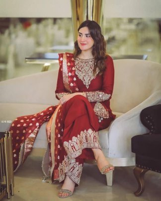 Presenting Red Heavy Georgette Palazzo Set