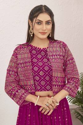 Pretty Pink Georgette Stitched Lehenga with Jacket