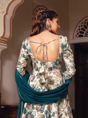 Printed Muslin Cotton Anarkali Kurtis