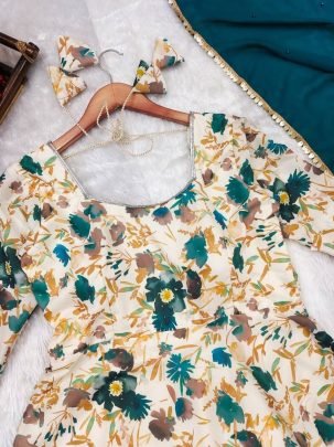 Printed Muslin Cotton Anarkali Kurtis