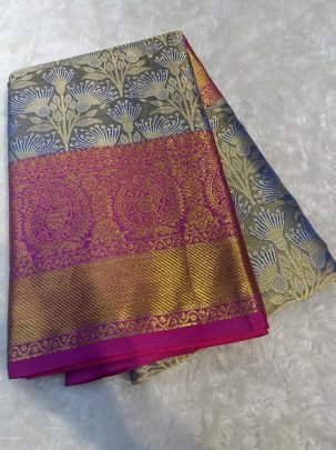 Priyamani Vol 12 Wine color Heavy Mina Weaving Kanjivaram silk saree
