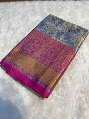 Priyamani Vol 12 Wine color Heavy Mina Weaving Kanjivaram silk saree