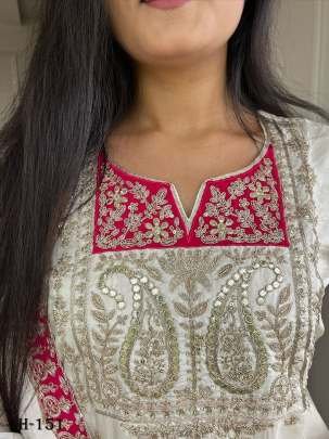 Pure Chinnon Silk With Full Sleeve Kurti Pant With Dupatta