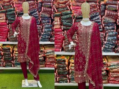 Pure Georgette Sequence Designer Pink Readymade Suit
