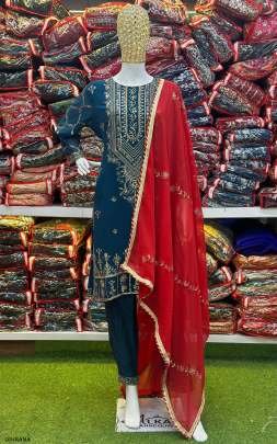 Pure Georgette Sequence Designer Rama Readymade Suit